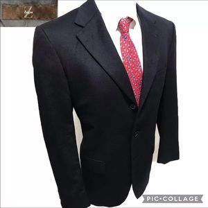 Ermenegildo Zegna Z Black Cashmere Wool Blend Blazer 40R Sport Coat Jacket